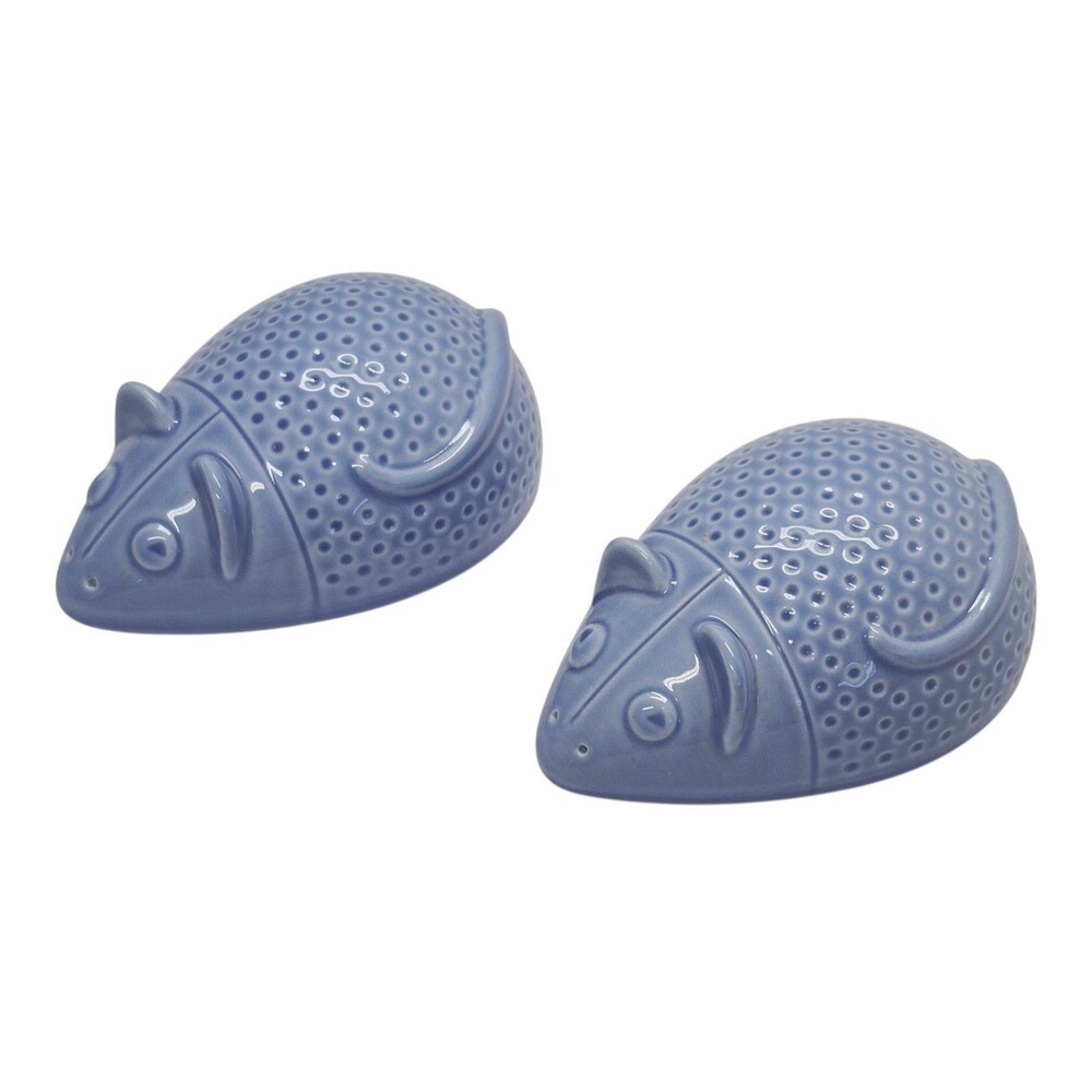Villeroy & Boch Mouse Salt & Pepper Shakers Periwinkle Blue Ceramic Germany